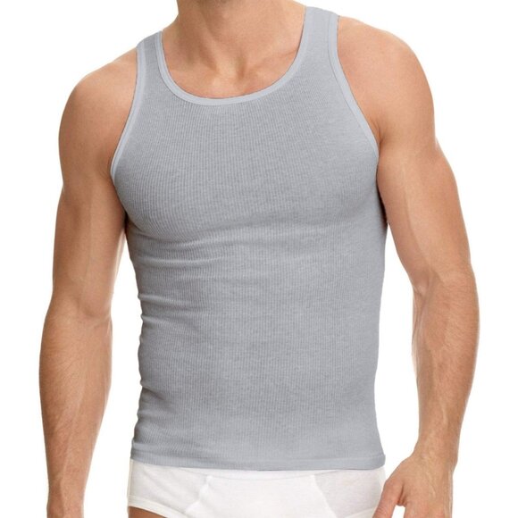 Men's Classic Solid Slim-Fit Cotton Soft Ribbed Slim-Fitting Summer Tank Tops - Picture 2 of 14
